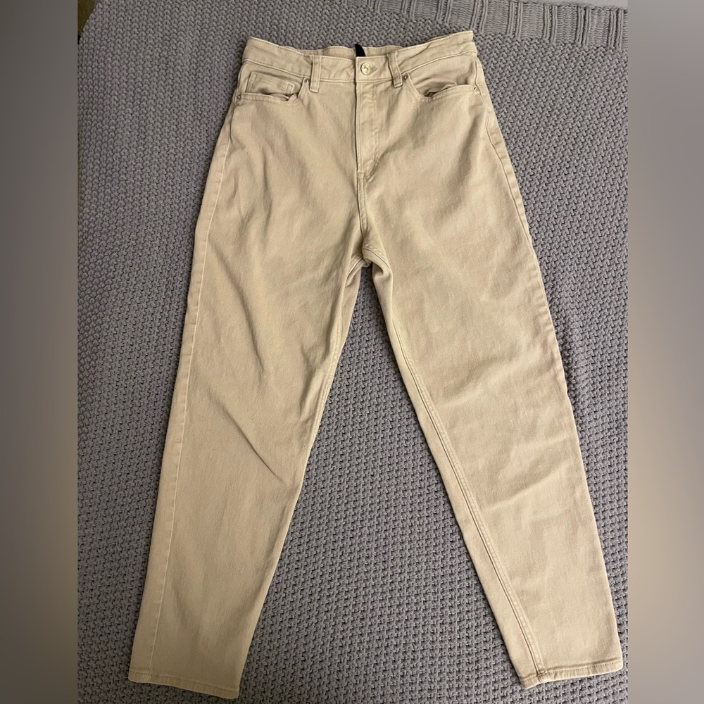 H&M Khaki Straight Leg Twill Pants